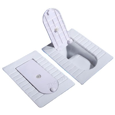 Chaozhou sanitary ware ceramic toilet bathroom save space flush system water closet squatting pan with cover