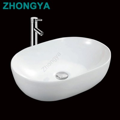 Cheap Price Guangdong Sanitary Wares Ceramic Art Sink Bathroom No Hole Faucet Countertop Basin