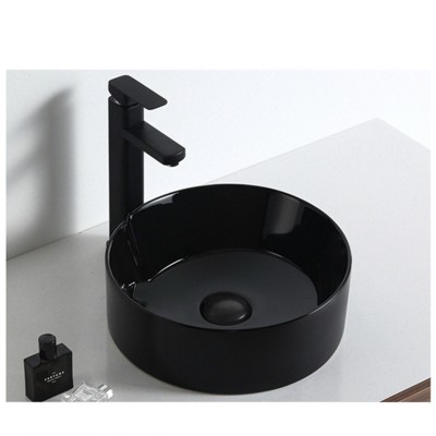 Chaozhou small size round shape black color wash basin for washroom sanitaryware