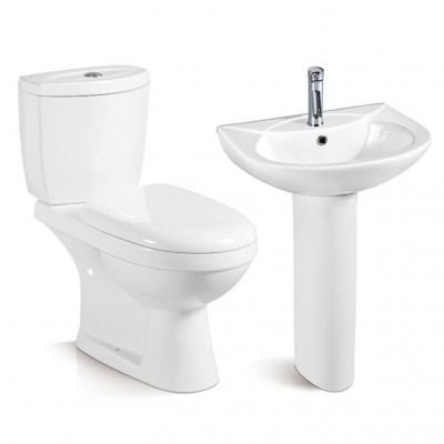 Chaozhou eco sanitary ware twyford ghana toilet wc set chaozhou bathroom toilet sink set ceramic pedestal wash basin cheap price