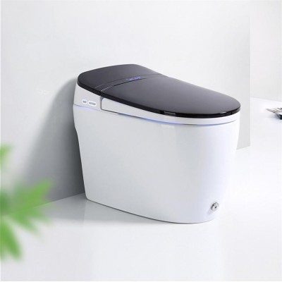 New design ceramic one piece smart toilet automatic flush bathroom black intelligent toilet