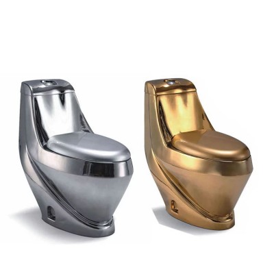 New design bathroom luxury toilet washdown one piece gold color toilet ceramic sanitary ware with toilet wc price for sale