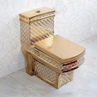 Sanitary Ware European Style  One Piece Gold Plating Toilet bathroom Luxury decoration golden wc toilet