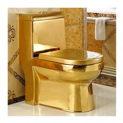 Hot sales in Dubai Mideast Electroplated Luxurious decoration sanitary ware bathroom golden wc toilet